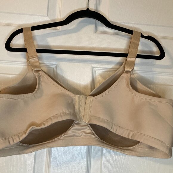 Vanity Fair Beige Beauty Back Smoother Full-Figure Wireless Bra - Size 46D - Picture 2 of 7